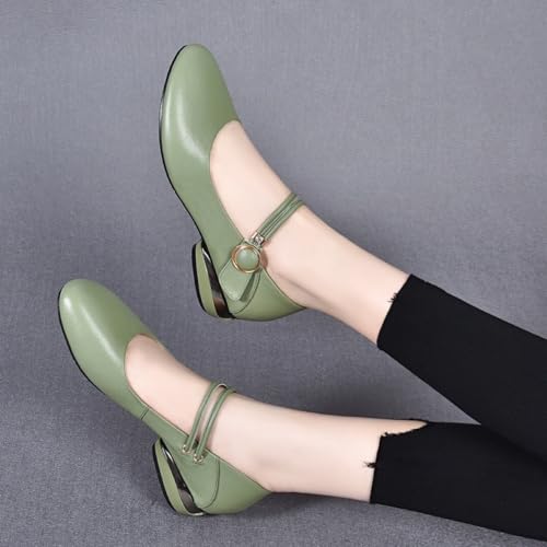 Women's Low Chunky Heel Mary Janes Comfortable Dressy Shoes for Women Closed Toe Pumps Lofers for Women2