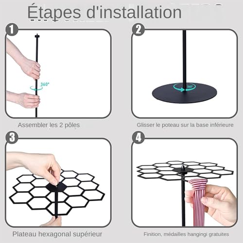 Rack à médailles rotatif polyvalent à offrir aux passionnés de course à pied