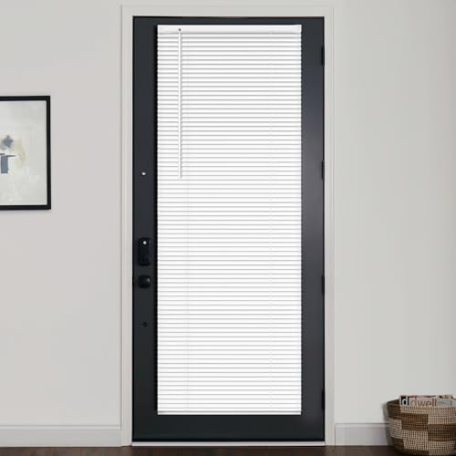 LazBlinds 1' Vinyl Mini Blinds for Doors, Cordless French Door Blinds for Privacy, Light Filtering...