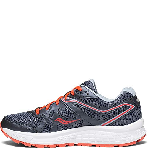 Saucony Women's Cohesion 11 Running Shoe, Grey/red, 5 Medium US