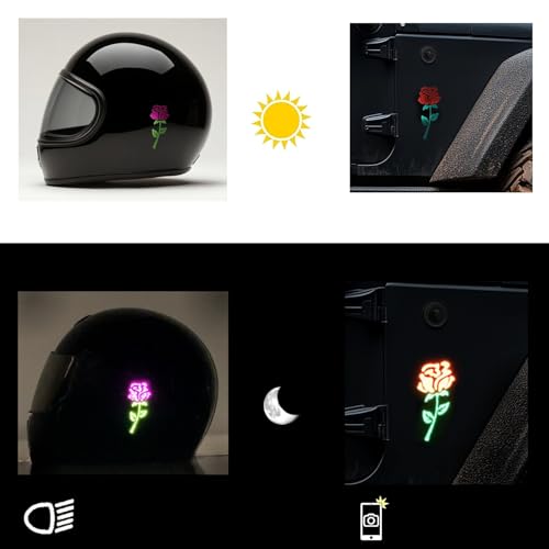 Image of High-Intensity Grade Reflective Rose Car Decal, Customizable, Multiple Colors and Size Options, Yellow /Gold, 10inches