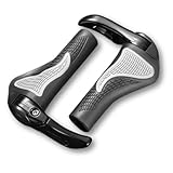 I'm so happy ハンドルグリップ 自転車 エルゴ 牛角 クロスバイク マウンテンバイク mtb 衝撃吸収 滑り止め（ブラック）