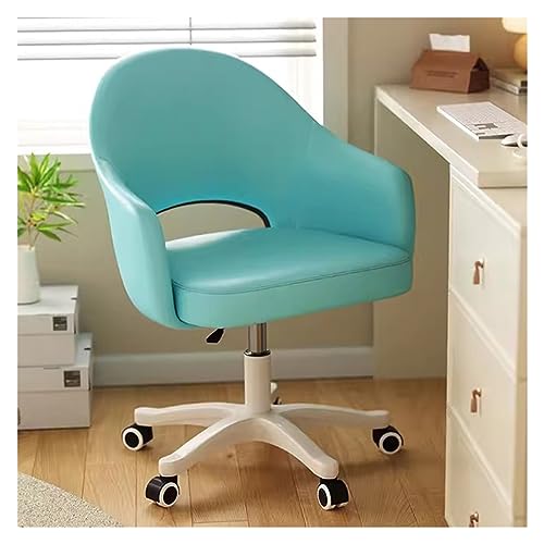 Chaise de bureau ergonomique en cuir bleu réglable pour ordinateur