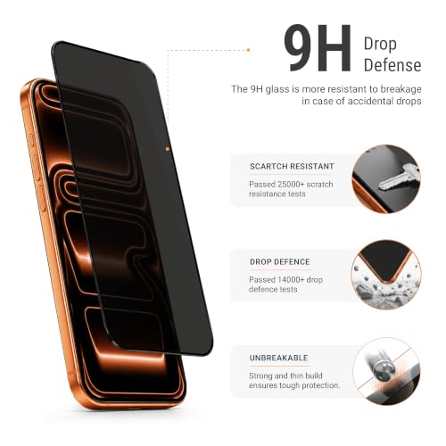 Image of DailyObjects ZeroBubble QwikInstall Privacy Screen Protector with Applicator Tray | Compatible with iPhone 17 Pro Max