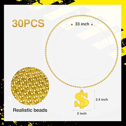Dollar Sign Necklaces Plastic Necklaces for Kids Bling on Dollar Necklace Gangsta Hip Hop Casino Theme2