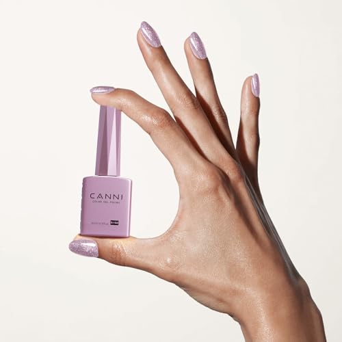 Image of CANNI Glitter Purple Gel Nail Polish, 1Pcs Purple Sparkly Gel Polish Shiny Glitter Color Soak Off U V Nail Manicure Salon DIY at Home