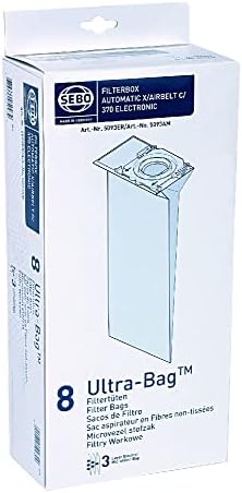 SEBO 5093ER Electrostatic Fleece Bags for Upright Vacuum Cleaner, Pack of 8