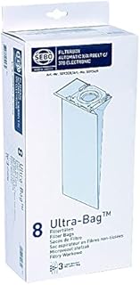 SEBO 5093ER Electrostatic Fleece Bags for Upright Vacuum Cleaner, Pack of 8