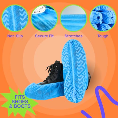 Non-Slip Shoe Covers Disposable, 50 Pack Blue, One Size Fits Most Booties - image 6