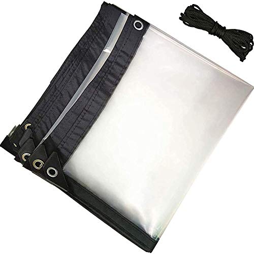 QIAOH Bache Etanche Transparente 1x1m, Bâche Transparente Armée, Ultra Lourde ÉPais PVC Indéchirable Protection Peinture avec Oeillets Renforcee Couverture Cover