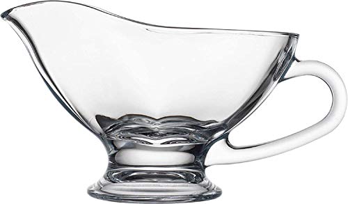 SET OF 2 Sauce Glass Gravy Boat - Large 10 oz with Handle Kitchen Glassware Serving Utensils for Dining, Warming Sauces, Salad Dressing, Best Selling Gifts & Home Decor Saucy boat