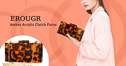 Eroge Acrylic Clutch Purse Perspex Box Colorful Geometric Design Handbags For Women (Amber) #TOP2