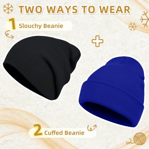 Image of ZOORON Beanie for Men Women Slouchy Winter Beanie Hats Cuffed Skull Caps