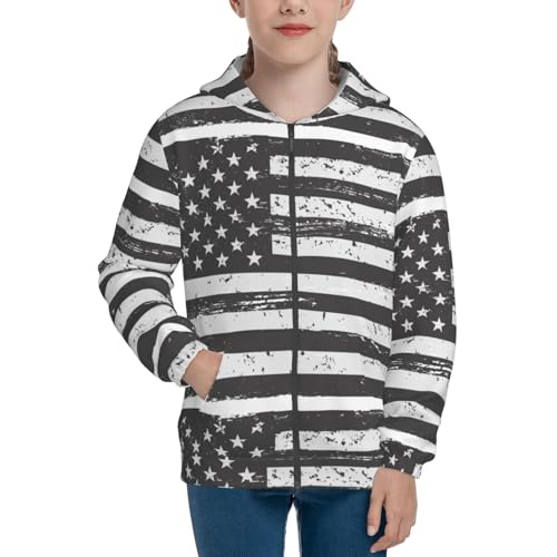 American Antique Flag2 Kids Pullover Hoodies Boys Zip Up Sweatshirts Girls Athletic Clothes with Pocket3