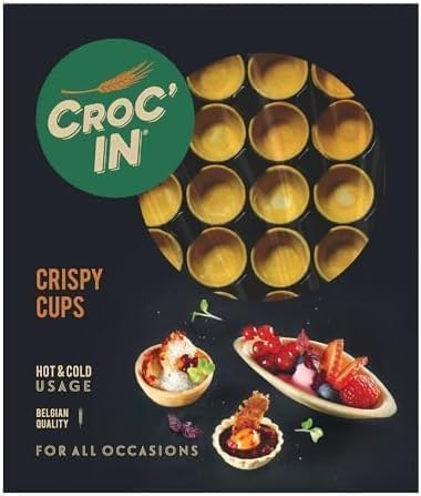 CROC’IN - Tartaletas para Rellenar Gold - Base de tartaleta para Pastelería o Aperitivos - Elaboración Artesanal & Vegana - 60 unidades