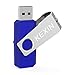 Produktbild KEXIN USB-Stick 32GB USB-Flash-Laufwerk USB 2.0 Speicherstick 2.0 Mini Pendriv Memory Sticks Flach Drive 360° Drehbar Design mit Metall deckel für PC Laptop Tablet Mac Schule Business Geschenk Blau