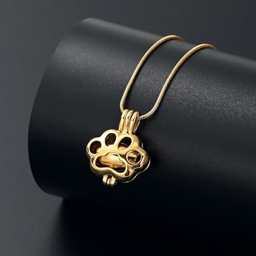 QGJNSGC Pet Cremation Jewelry for Ashes for Dog Cat Paw Print Memorial Locket Urn Necklace with Mini Case Keepsake Cremation Jewelry for Women/Men - Image 4