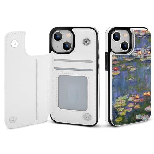 iPhone15Plus用ケース 手帳型 クロード・モネ 睡蓮 アイフォン15Plusケース 手帳型 財布型 スマホケース 軽量 カード収納 スタンド機能 おしゃれ 全機種対応 いPhone15Plus用カバー