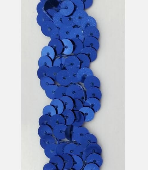 1 Pcs 1" Royal Blue Scroll "S" Sequin Trimming 10 Continuous Yards -Rk5