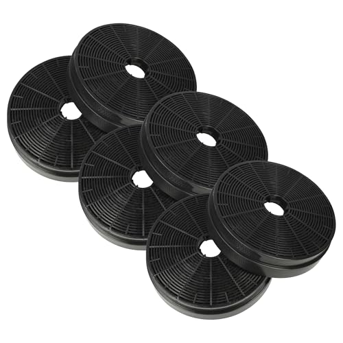 vhbw 6x Filtres à charbon actif remplacement pour Klarstein 10030727, CGCH3 pour hotte aspirante - 17,5 cm