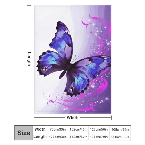 Couverture polaire violette imprimé papillon idée cadeau maison