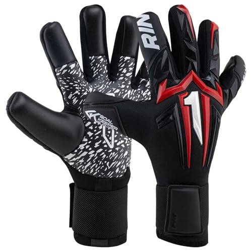 Rinat Aries-X Prime Soccer Goalkeeper Gloves – Super Softy XP Latex | Negative Cut | Breathable & Flexible | Strapless Fit | Pro-Level Durability (Black, 10)
