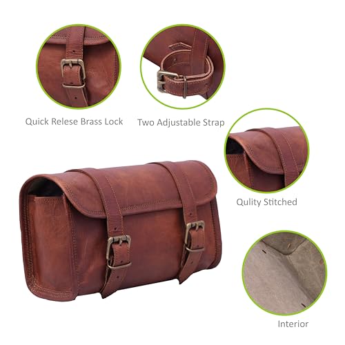 Bolsa de Herramientas Vintage de Cuero para Motocicleta miniatura 3