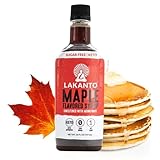 Lakanto Sugar Free Maple Syrup - Monk Fruit Sweetener, Keto Diet Friendly, Vegan, 1g Net Carbs, Pancakes, Waffles, Oatmeal, Coffee, Tea, Granola, Frosting, Marinade, Dressing (26 fl oz)