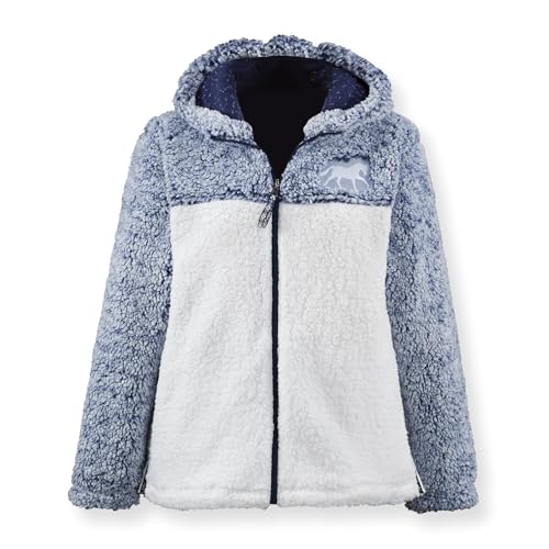 SAGEFINDS Embroidered Cantering Horse Jacket, Women’s Hooded Sherpa Coat, Long Sleeve, Zip Front Hoodie with Pockets