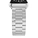 Simpeak Band Compatible with Apple Watch 42mm 44mm Series 6 SE 5 4 3 2 1, Women Men Solid Stainless Steel Business Band Strap Replacement for iWatch 42 44, Silver