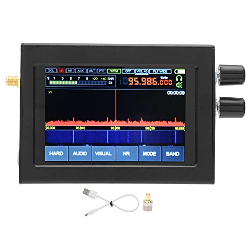 FEBT SDR HAM Receiver, 50Khz-200Mhz Aluminum Alloy Wireless Malahit DSP SDR Receiver Malahit SDR Shortwave Radio Receiver Malachite DSP SDR Receiver with 3.5 Inch Touching Screen
