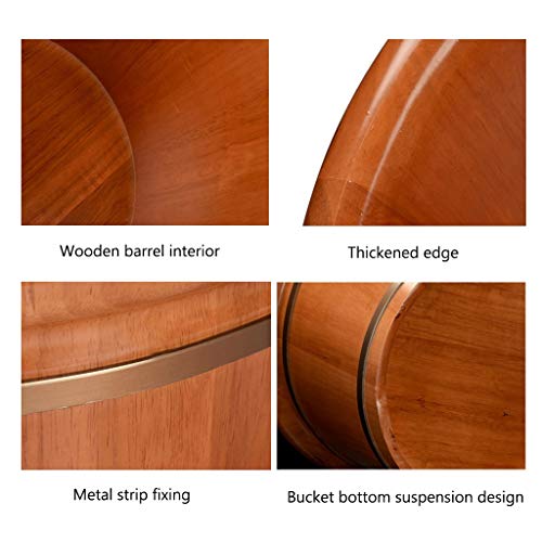 Spa de pies de madera con tapa, grande de 26 cm, Natural miniatura 3