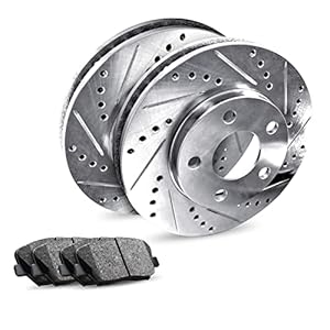 R1 Concepts Rear Brakes and Rotors Kit |Rear Brake Pads| Brake Rotors and Pads| Super Duty Brake Pads and Rotors |fits 2007-2021 Lexus LX570, Toyota Land Cruiser, Sequoia, Tundra