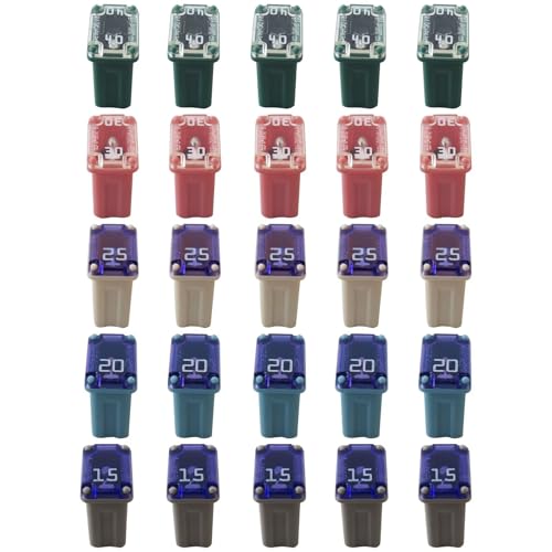 Kit de fusibles automotrices M-CASE RGNEIN, 25 piezas, fusibles microcartucho multicolor de 15 a 40 A para autos y SUV miniatura 1