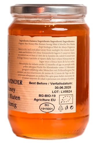 900 g Bio Raw Lavender Blossom Bee Honey