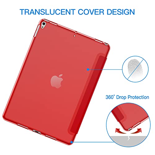 Image of JETech Cover Case for iPad Pro 10.5-Inch and iPad Air 3 (10.5-Inch 2019, 3rd Generation), Smart Cover Auto Wake /Sleep Cover (Red)