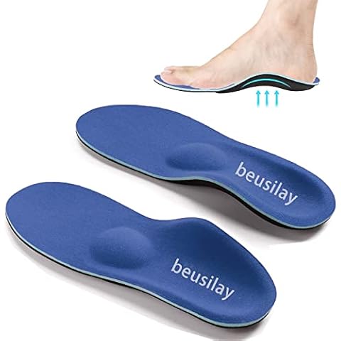 2 Pairs Plantar Fasciitis Orthotic Arch Support Shoe Inserts Insoles for Flat Feet,High Arch,Foot Pain,Foot Valgus,Over Pronation,Insoles for Men and Women(Blue, Medium) Cover