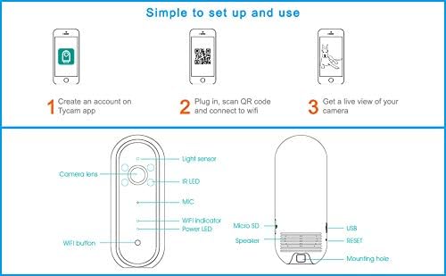 Miniatura 3 de Cámara de seguridad para el hogar con almacenamiento en la nube incluido, cámara HD 1080P Wi-Fi para mascotas, detección de movimiento, audio