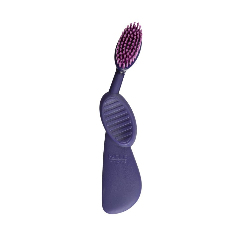 Radius Flex Brush with Soft Bristles Toothbrush BPA Free & ADA Accepted Designed to Improve Gum Health & Reduce Issues - Right Hand - Purple - Pack of 1
