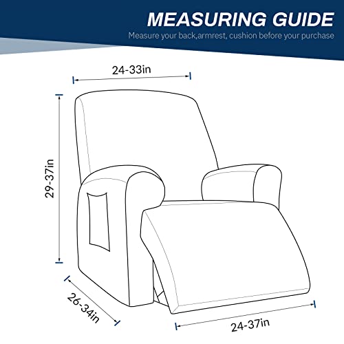 Asnomy Recliner Chair Covers Lazy Boy Recliner Covers With Pockets Stretch Velvet Couch Cover Slipcover 1-Piece Furniture Protector For Dogs Cats(Recliner,Pink) #TOP5
