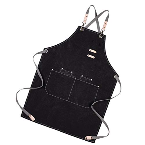 Hemoton Delantales Barista Cooking Chef BBQ Grill Delantal Halter Delantal Ajustable para Servir con Cinturón de… - Imagen 7