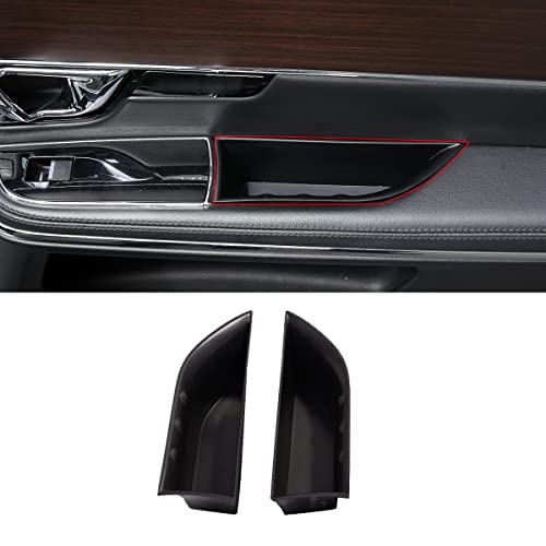 PIUGILH Door Side Storage Box Compatible with Jaguar XJ XJL XF 2010-2019 Front/Rear Row Door Storage Pockets Armrest Phone Container with Handle ABS Tray with Mats Insert Glove Pallet,2PCS
