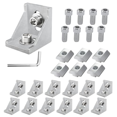 12 Stück Befestigungsmaterial Winkel Aluprofil 40x40 Nut 8 M8 Satz Winkelverbinder Zubehör Alu Winkelprofil Item Profil Aluwinkel