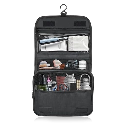 Trousse de Toilette à Suspendre, Trousse de Toilette Homme pour Voyage, Trousse de Toilette avec Plusieurs Compartiments et Poches en Filet, Trousse Toilette de Voyage pour Hommes et Femmes, Noir