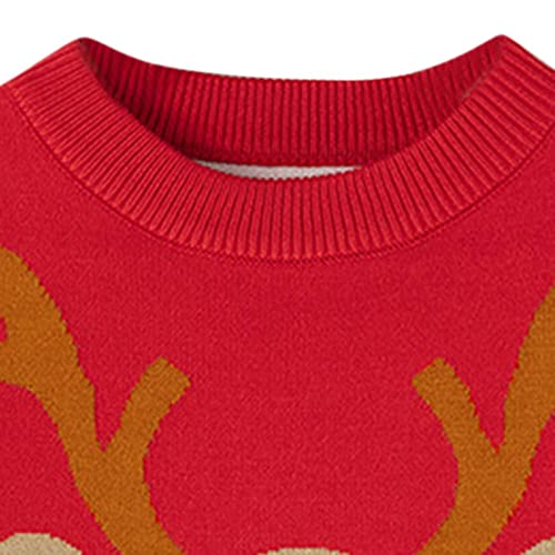Toddler Baby Girl Boy Christmas Sweater Crewneck Long Sleeve Blouse Deer Print Pullover Cute Fall Winter Sweaters3