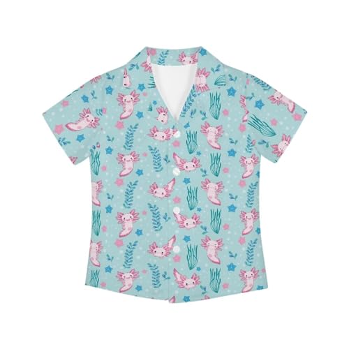 Boys Girls Hawaiian Shirt Kids Button Down Print Shirt Casual Short Sleeve Shirt Summer Tops for Beach Party