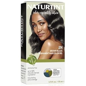 Naturtint 2N Brown Black Permanent Hair Color (Pack of 1), Ammonia Free, Vegan, Cruelty Free, up to 100% Gray Coverage, Long Lasting Results (Packaging may vary)