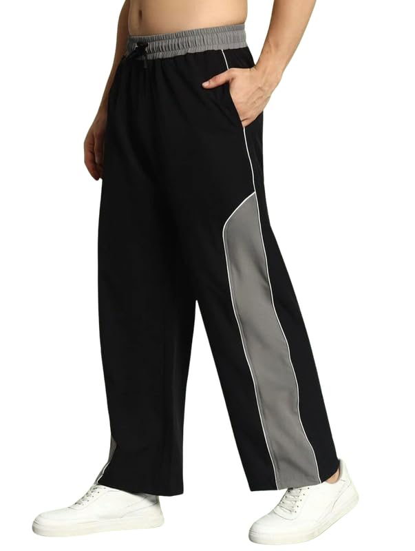 Men’s Nylon Lycra Straight Fit Track Pant | Gym Trackpants & Activewear Joggers | Casual Lower for Sports, Gym & Yoga