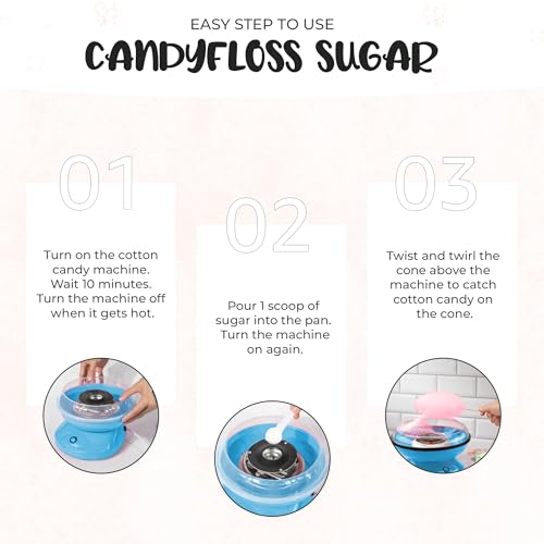 Baking, Beauty & Beyond Premium Floss Sugar for Cotton Candy - Cotton Candy Flossing Sugar with Natural Ingredients, Perfect for Every Occasion, Bulk Floss Sugar 100g - Original Pink Flavour