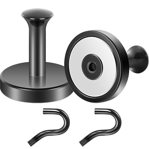 Neosmuk Magnetischer Kleiderhaken 77kg starke Extra Schwere Magnet-Haken Magnetischer Kranzaufhänger/-Halter für Metalldtüren Handtasche Handtuch Strumpf Kreuzfahrtkajüte Schwarz 2er-Pack